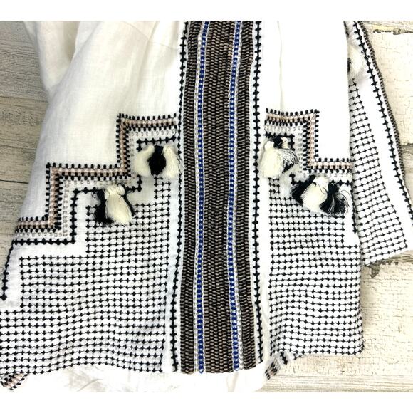 J.Crew Women’s Small White Linen Embroidered Boho Tassel Lightweight Shorts NEW - Picture 8 of 8